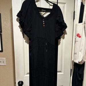 Free People Dream On Black Maxi Dress